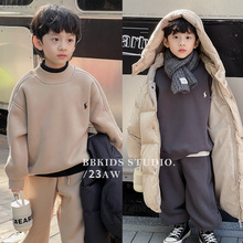男童卫衣套装冬季韩版儿童加绒保暖运动装男孩加厚休闲冬装两件套