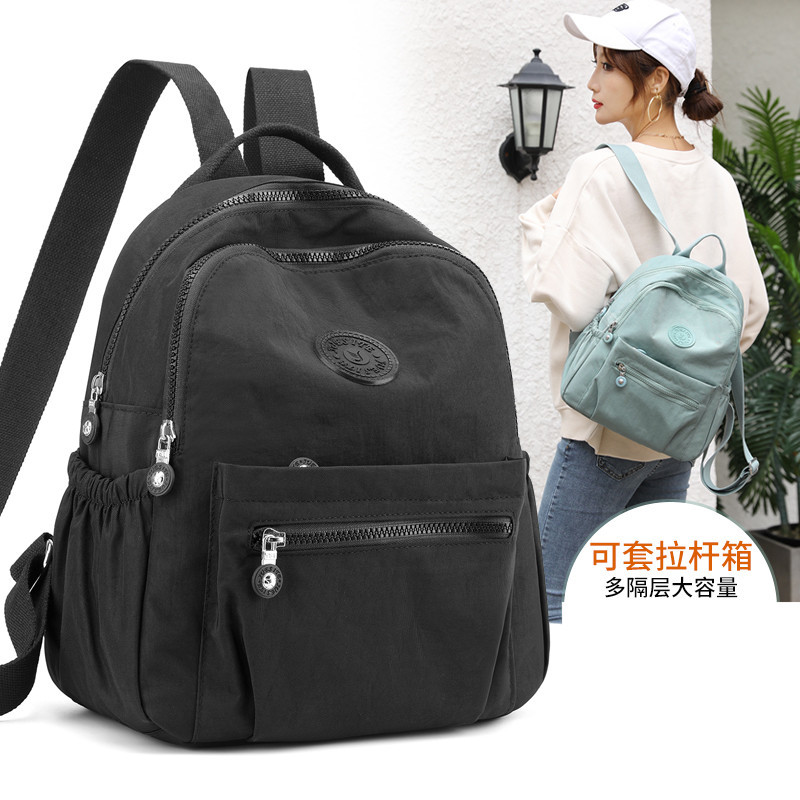 2021新款帆布双肩包韩版纯色女双肩包旅游双肩包轻便尼龙布双肩包