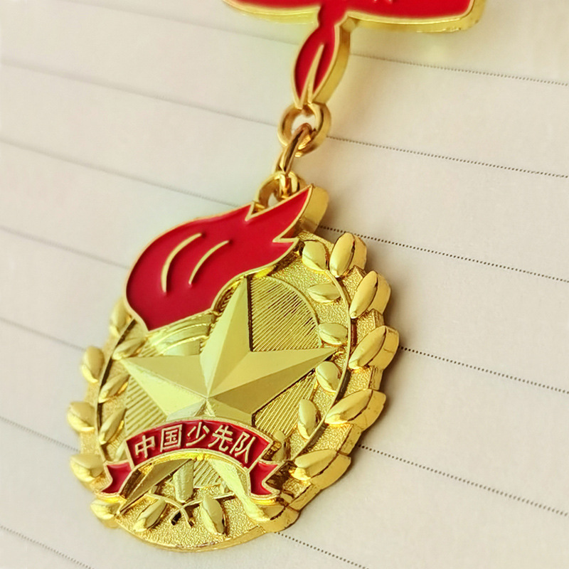 厂家直销金属烤漆少先队一星章二星章红领巾奖章个人星级胸章