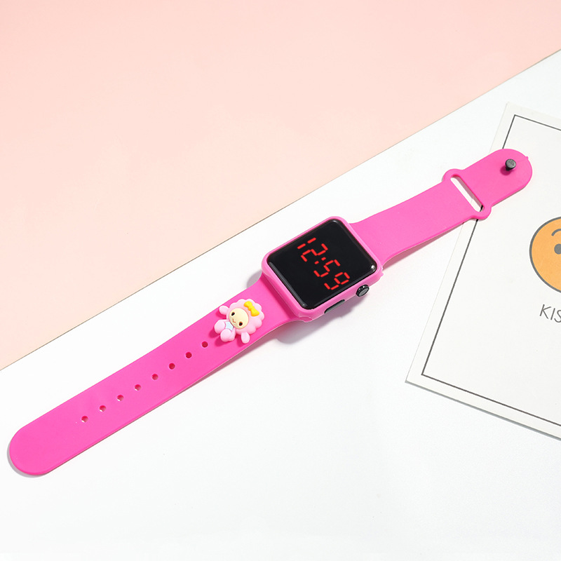 Hot-Selling New Arrival Children's Square Doll LED Electronic Watch Sports Touch Waterproof Cartoon Bracelet Watch PIFA