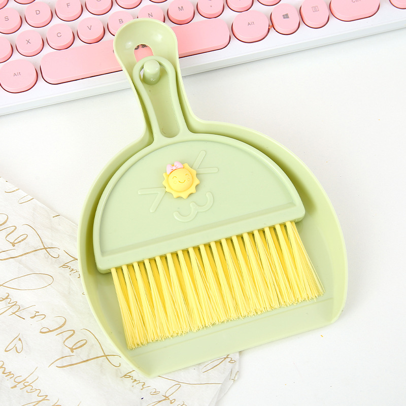 Cute Home Desktop Mini Broom Keyboard Cleaning Brush Small Size with Dustpan Small Broom Suit Computer Sundries Brush