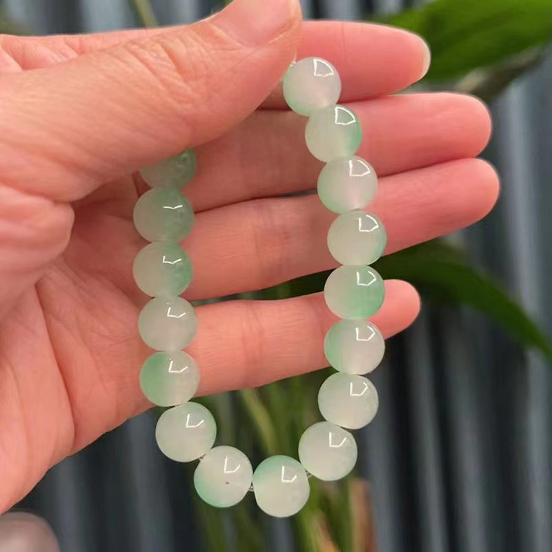 Gradient Ice Transparent Bracelet 10mm Two-Color Pliable Temperament Bracelet Student Beads Xiaohongshu Same Style Handheld Hand Toy