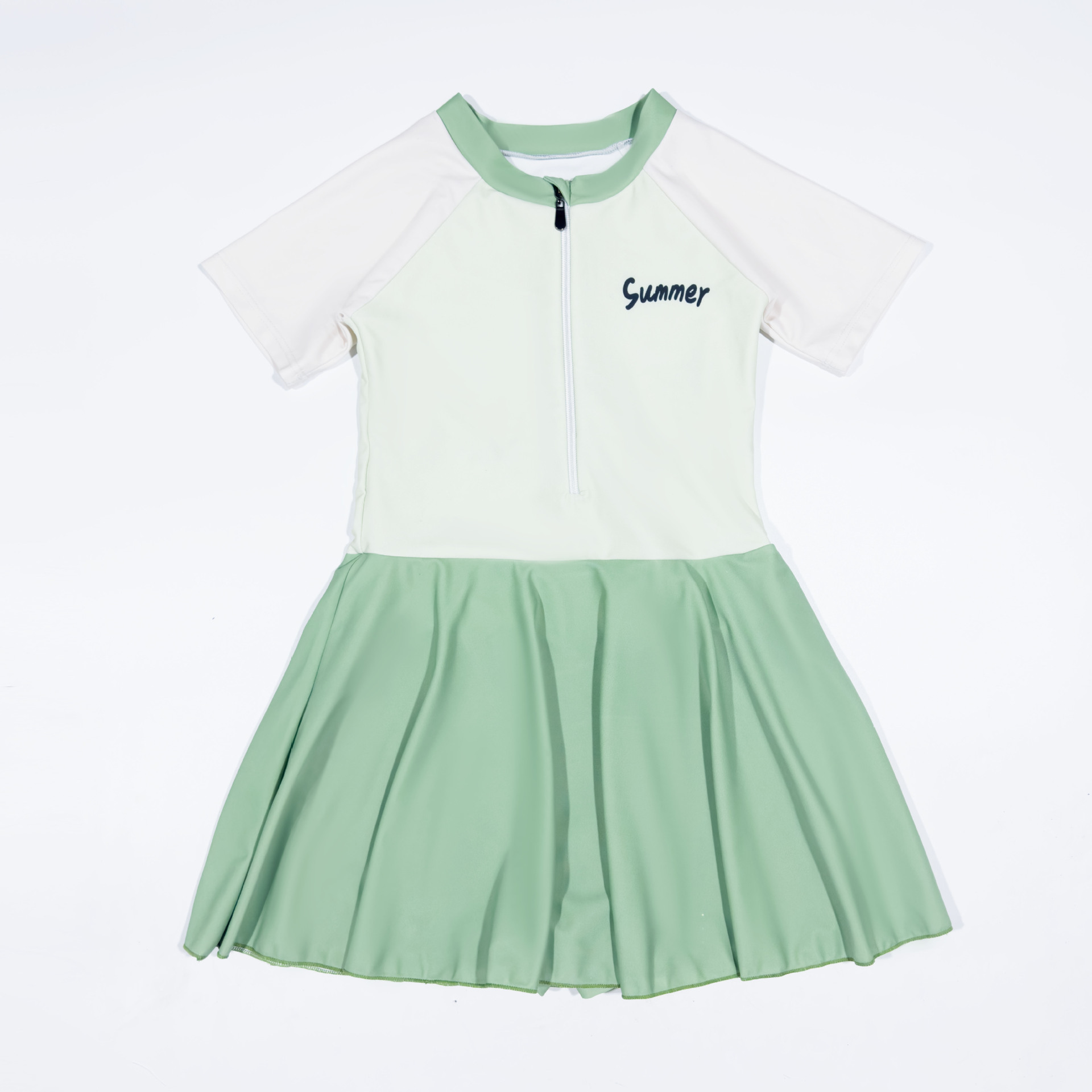 儿童泳衣女童中大童2024新款女孩连体初中生保守游泳训练泳装