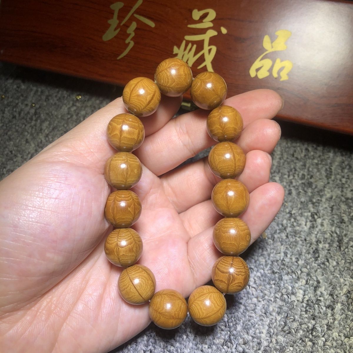 老料六道木降龙木精品手链男女款天然15mm15颗佛珠手串盘玩文玩