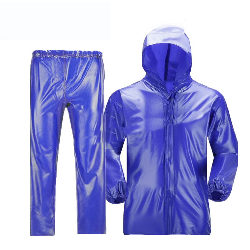 牛津透明分体海胶雨衣雨裤套装加大加厚男女骑行户外雨衣外贸定制
