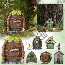 花园装饰摆件庭院木制树木装饰品木质小摆件ins童话家居装饰