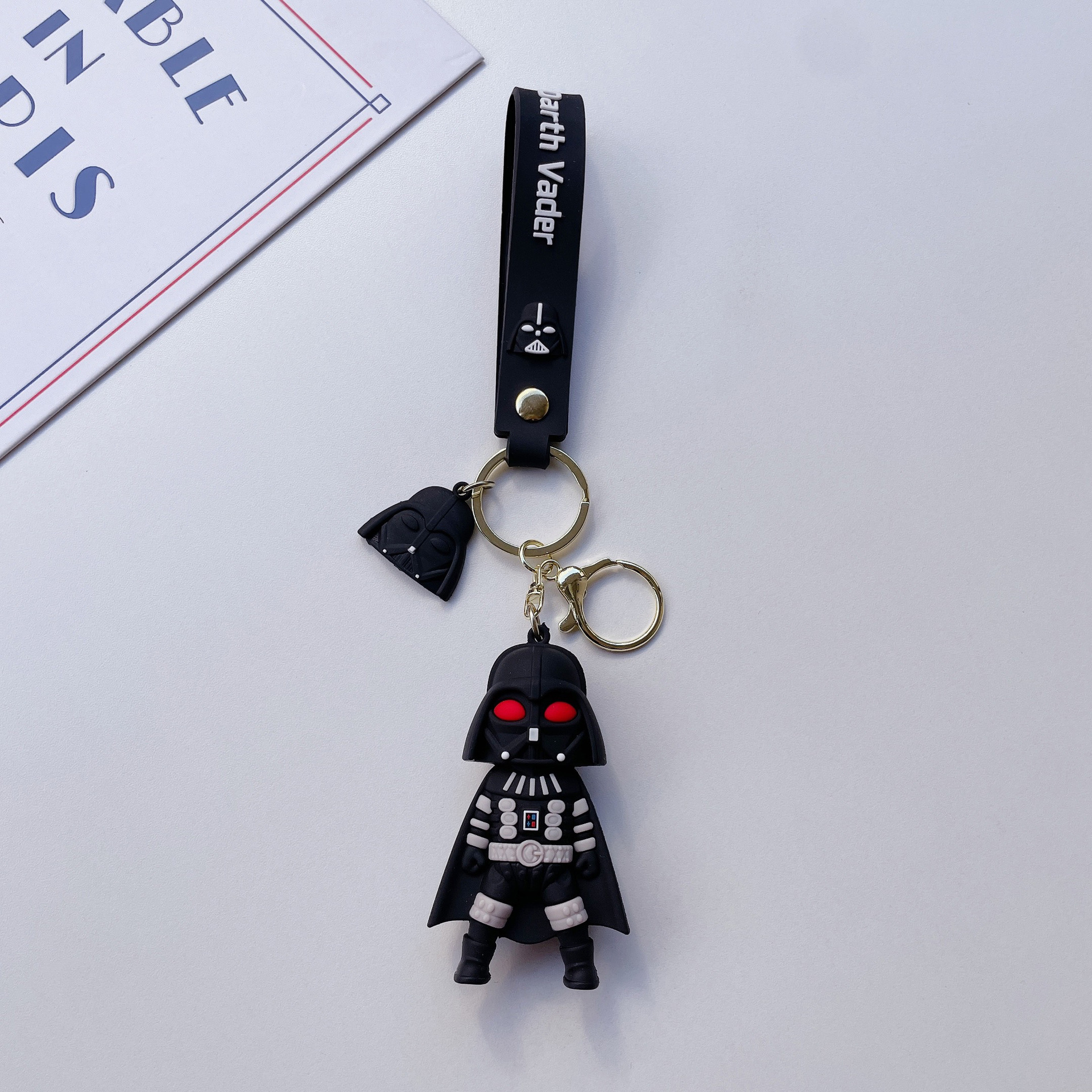 Cartoon Star Wars Black and White Warrior Keychain Pendant Creative Couple Bags Car Pendant Small Gift Wholesale