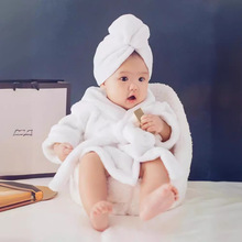 百天拍照婴儿服儿童摄影服装影楼宝宝照服饰百天新生儿白色浴袍