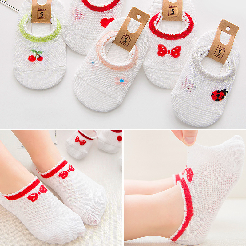 [Five Pairs] Children's Socks Summer Low-Cut Anti-Drop Children's Low-Cut Socks Cotton Socks Baby Socks Boys and Girls Socks