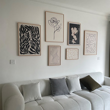 清影 北欧小众抽象画几何花卉线条组合装饰画小清新公寓客厅挂画