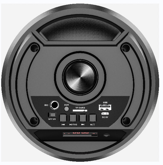 zqs新款黑色户外大喇叭4寸音响 派对喇叭火焰幻光效果蓝牙音箱