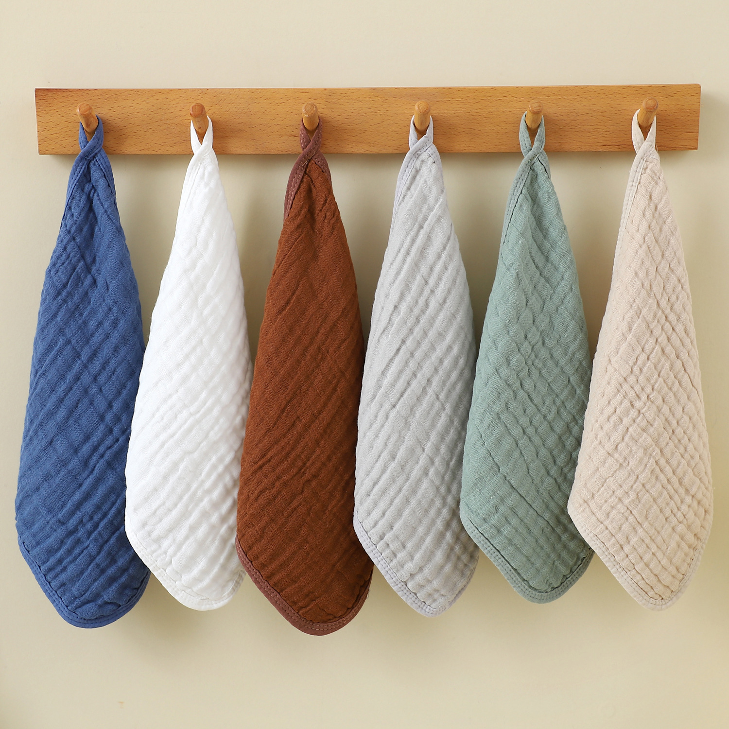 纯棉方巾六层纱布拍嗝巾ins纯棉包边毛巾新生儿吐奶巾宝宝防吐奶