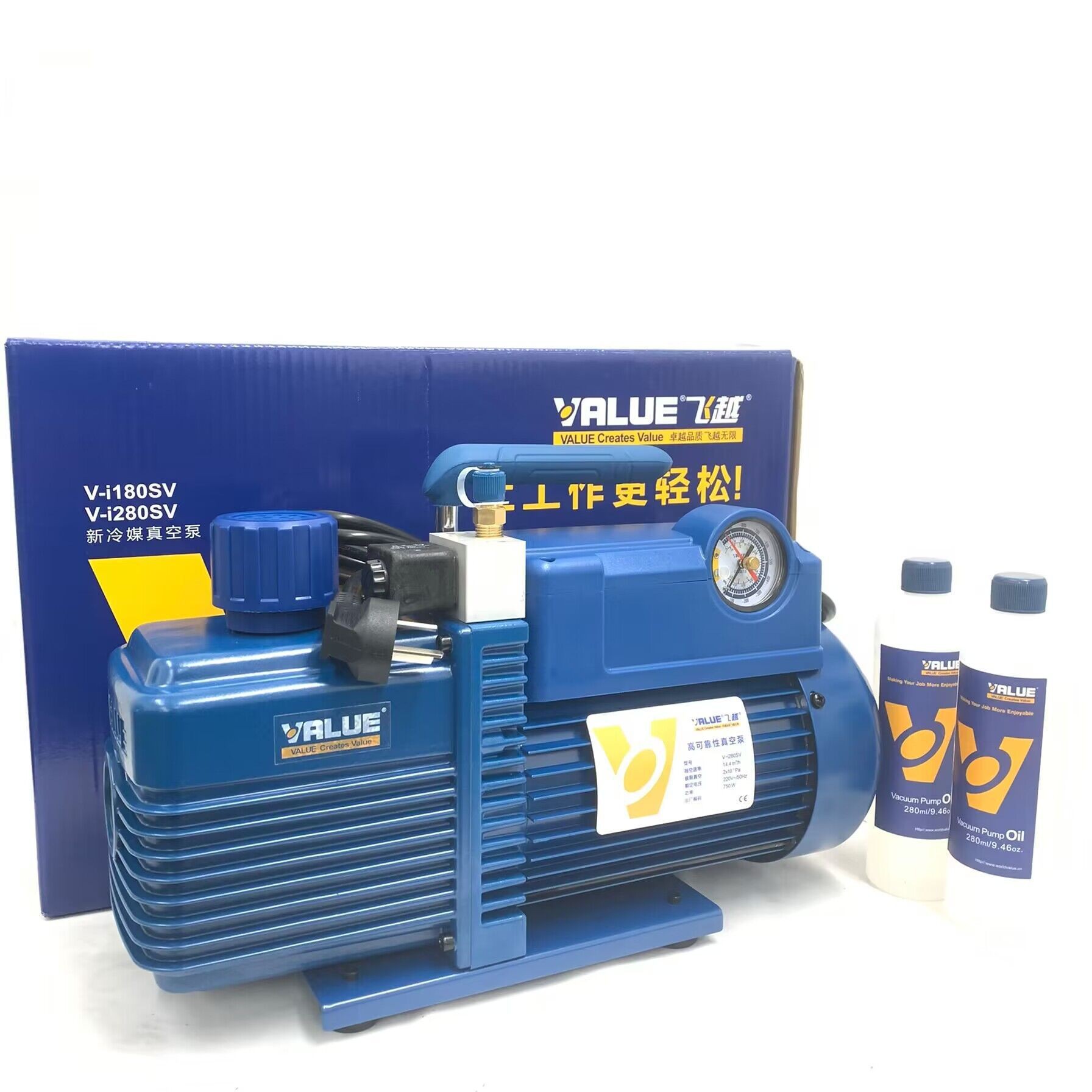 飞越r410a真空泵v-i120sv空调抽气泵真空机实验室抽滤1升抽真空泵