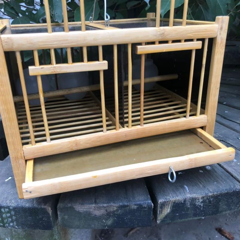 画眉鸟笼运输上山携带过度笼竹笼生鸟遛鸟小方笼广式两格四格排笼