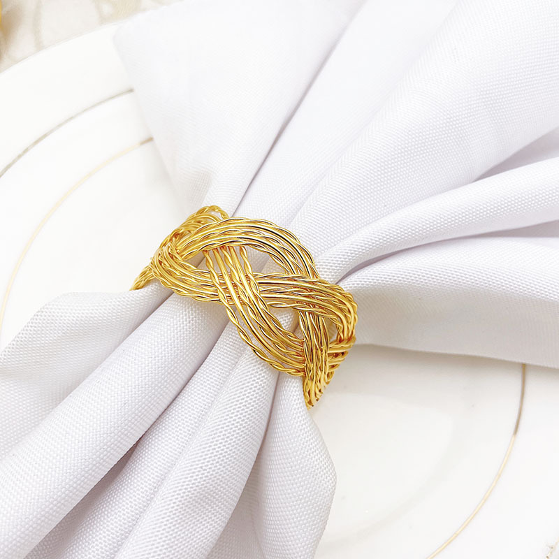 新款编织麻花餐巾圈餐巾扣 餐巾环口布环厂家批发