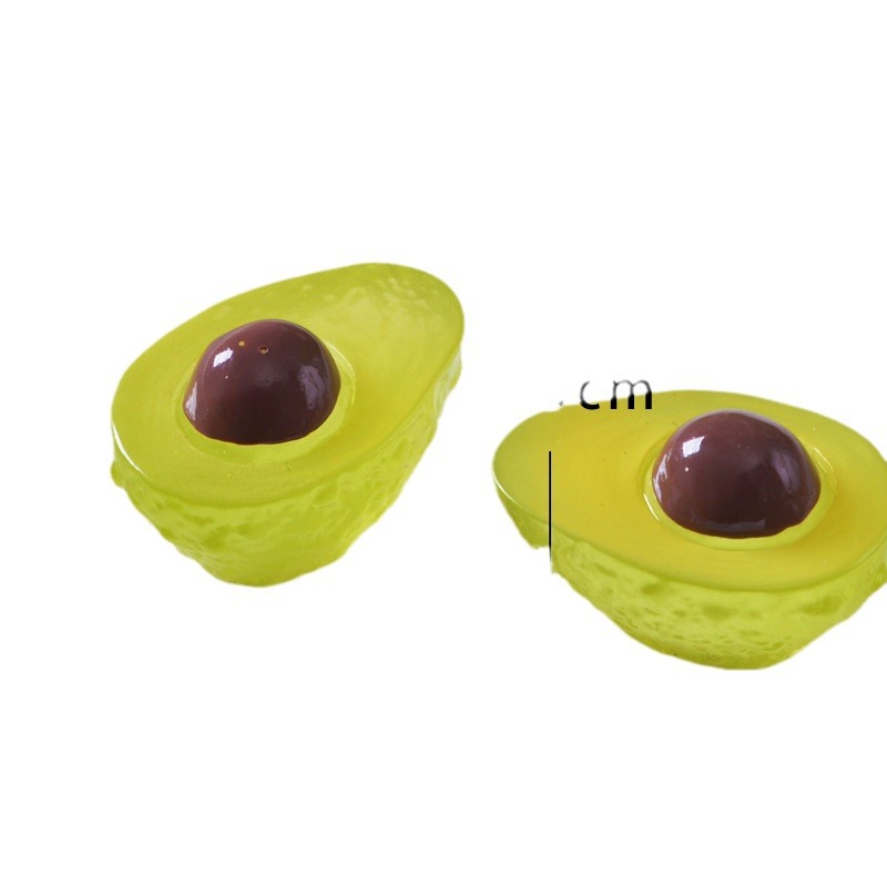 New Simulation Avocado Fruit Luminous Ornaments Resin Three-Dimensional Transparent Fruit Avocado DIY Ornament Accessories