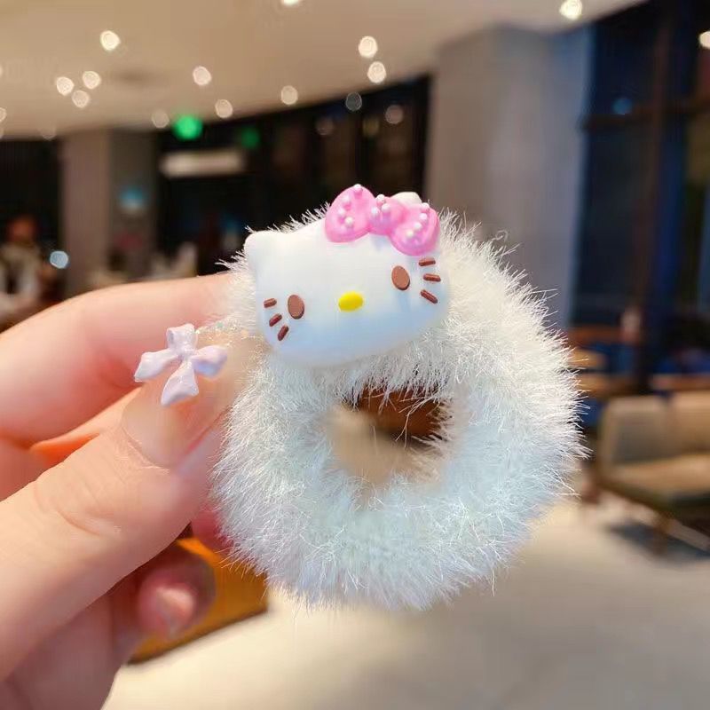 Super Cute Autumn and Winter Furry Hair Band Melody Hair Rope Girl Heart Student Rubber Band Melody Headdress Hair Rope