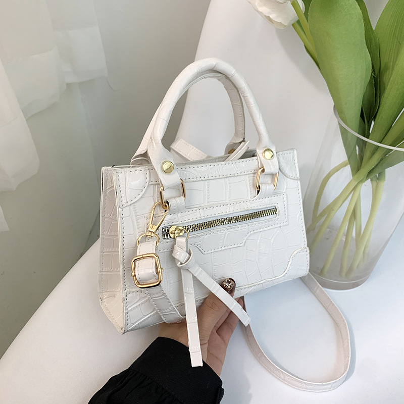 Popular Fashion Stone Pattern Small Bag Women's Bag 2023 New Summer Shoulder Bag Contrast Color Korean Style Crossbody Small Square Bag