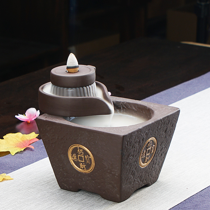 招财倒流香炉摆件塔香炉家用办公室内香薫炉沉香檀香薫香炉-阿里巴巴