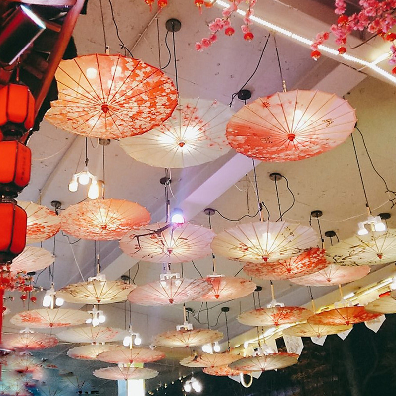 防雨防晒古风油纸伞饭店装饰伞吊顶中国风古典伞灯古装汉服伞舞蹈