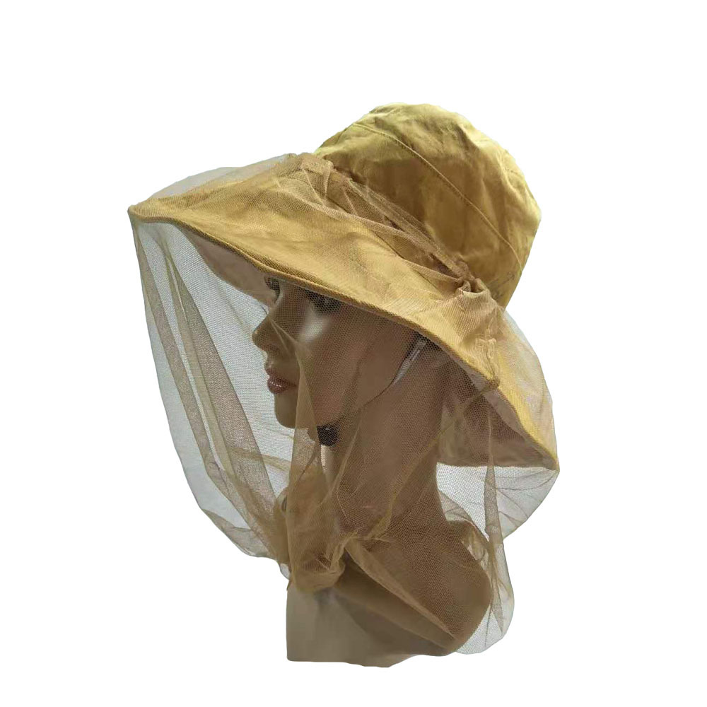 夏季户外防蚊头套养蜂帽 钓鱼防晒网纱面罩 休闲帽子防护空顶网帽