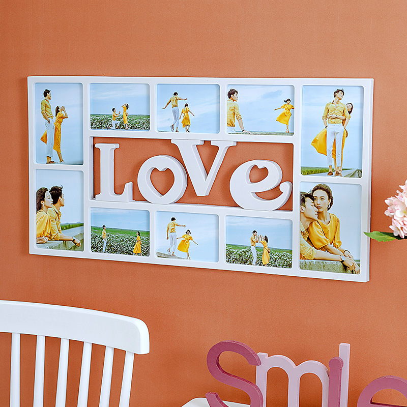 ins相框挂墙框架组合相册简约婚纱照冲洗情侣长方形照片墙相片