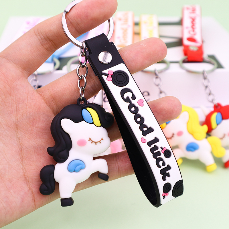 Fantasy Rainbow Unicorn Keychain Pendant Doll Accessories Car Key Chain Schoolbag Bag Charm Gift Wholesale