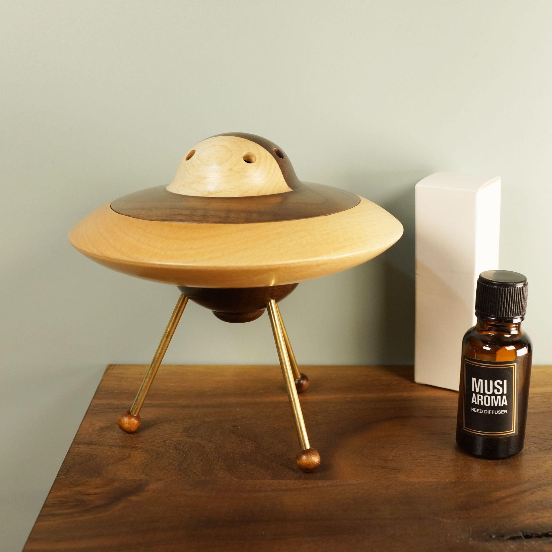 飞碟扩香器ufo精油扩香木家用木质无火香薰香氛桌面创意摆件礼物