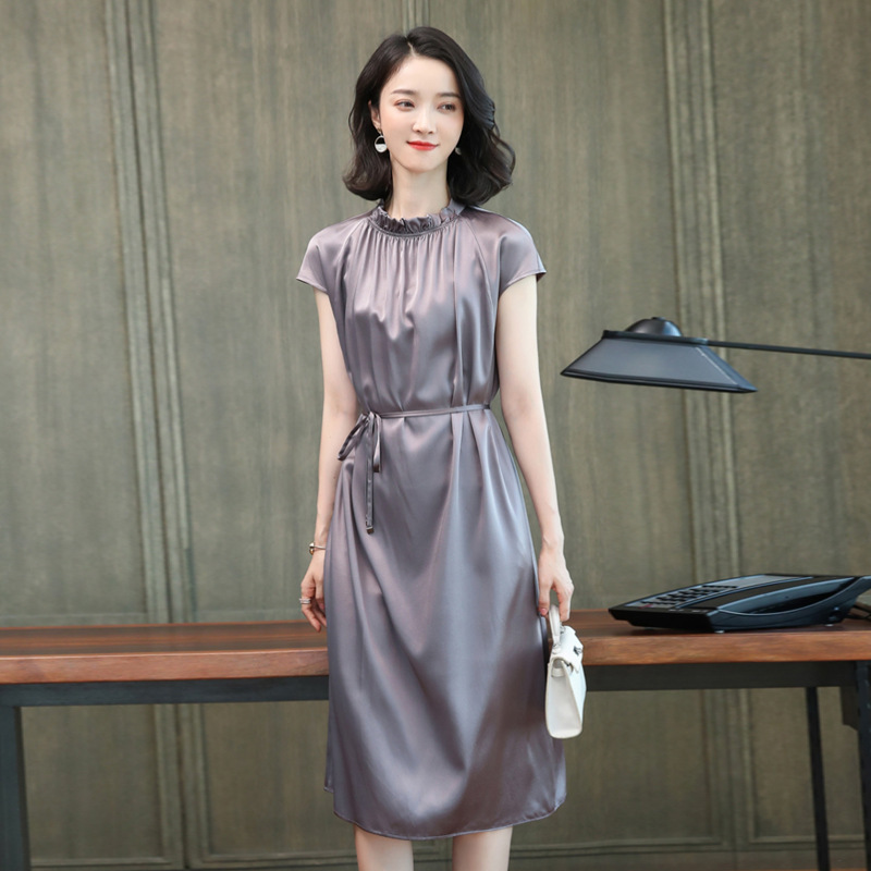 杭州重磅真丝连衣裙夏季潮牌2022年国际新款高档夏桑蚕丝品牌裙子