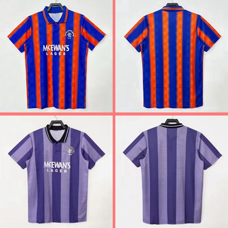 复刻版93-95赛季格拉斯哥流浪者客场短袖复古球衣 老