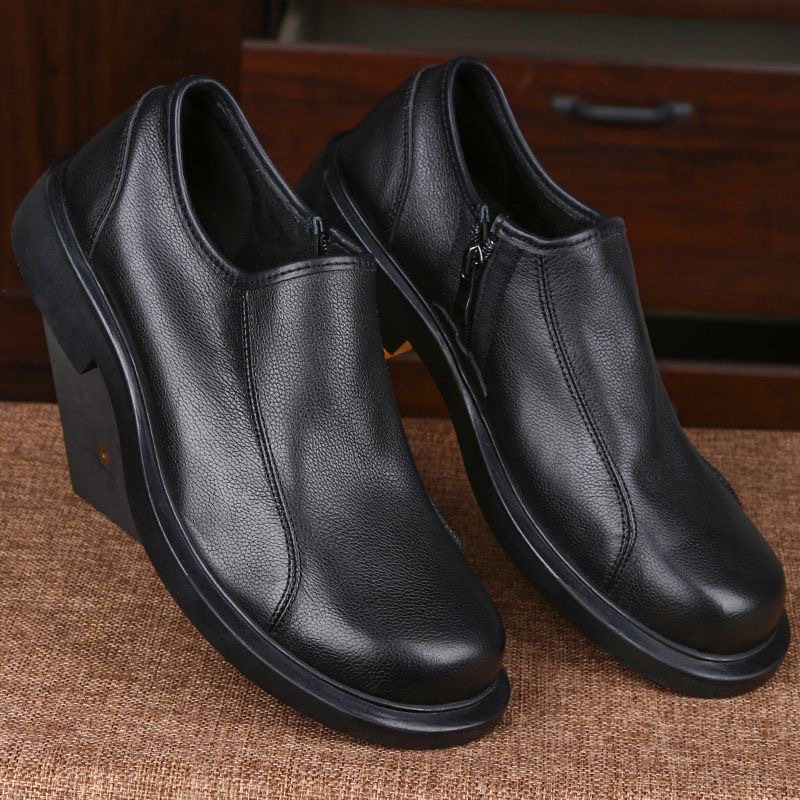 休闲男皮鞋男士头层牛皮软底防滑商务爸爸鞋牛皮鞋子单鞋透气