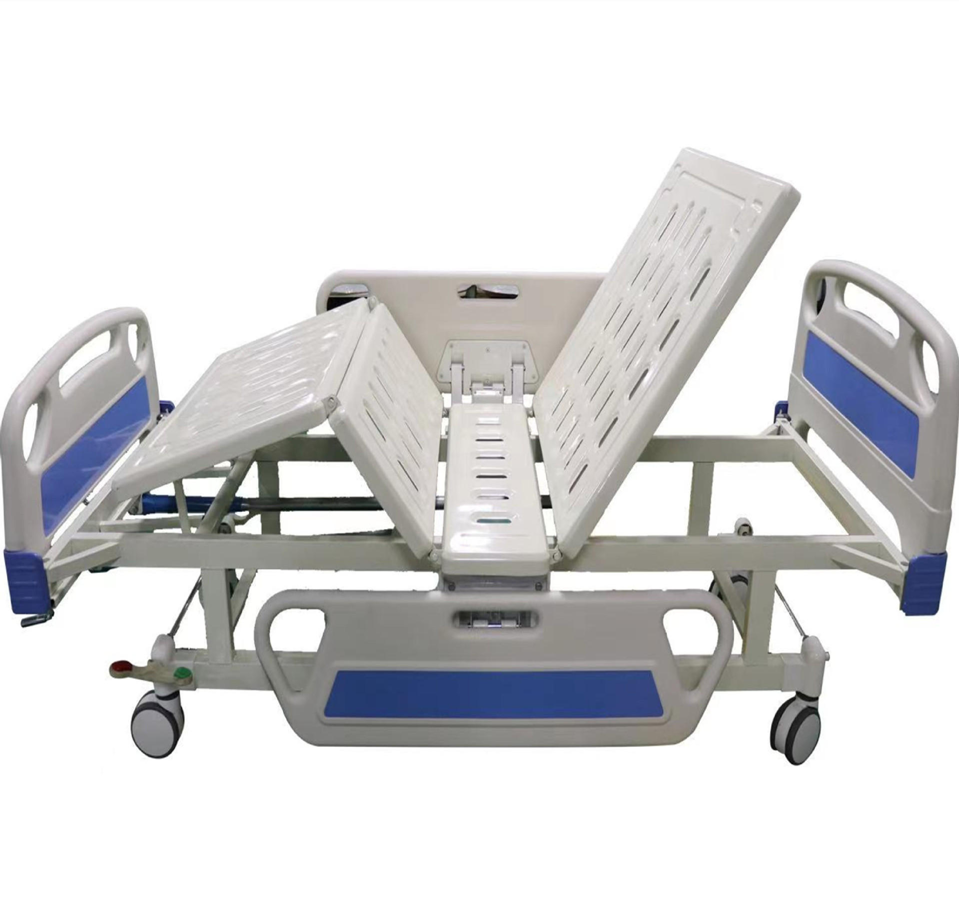 瘫痪病人用起背抬腿落腿护理床 双摇双排轮护理床 医院翻身护理床