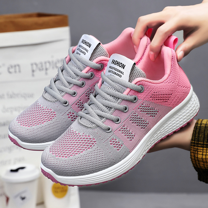 Women's Running Shoes 2023 Autumn New Wish Cross-Border Wholesale Pumps Casual Breathable Comfortable Fly-Knit Sneakers