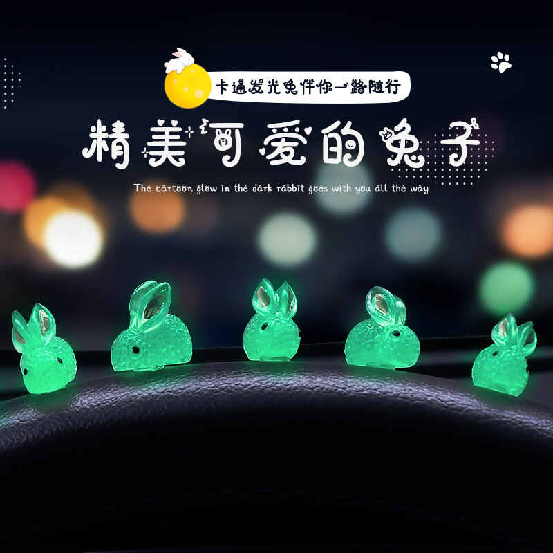 Trending Creative All Products Car Luminous Ornaments Bunny Car Cute Wind Car Interior Decoration