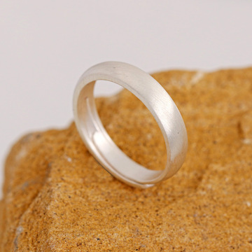 s999足银简约拉丝素圈戒指情侣男女款小众轻奢高级感开口指环饰品