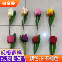 郁金香仿真花家居婚庆摄影道具家居样板房装饰郁金香盆景插花假花