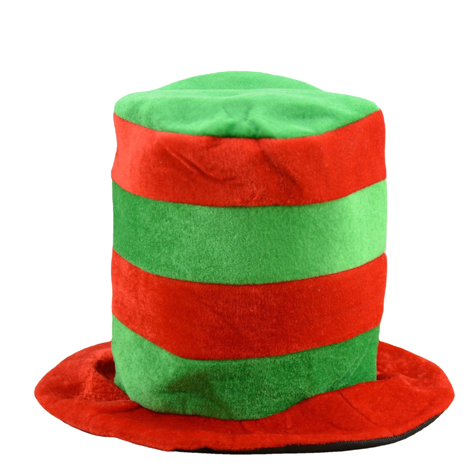 新款热销狂欢节派对装饰帽绒布条纹精灵小丑帽圣诞节精灵帽