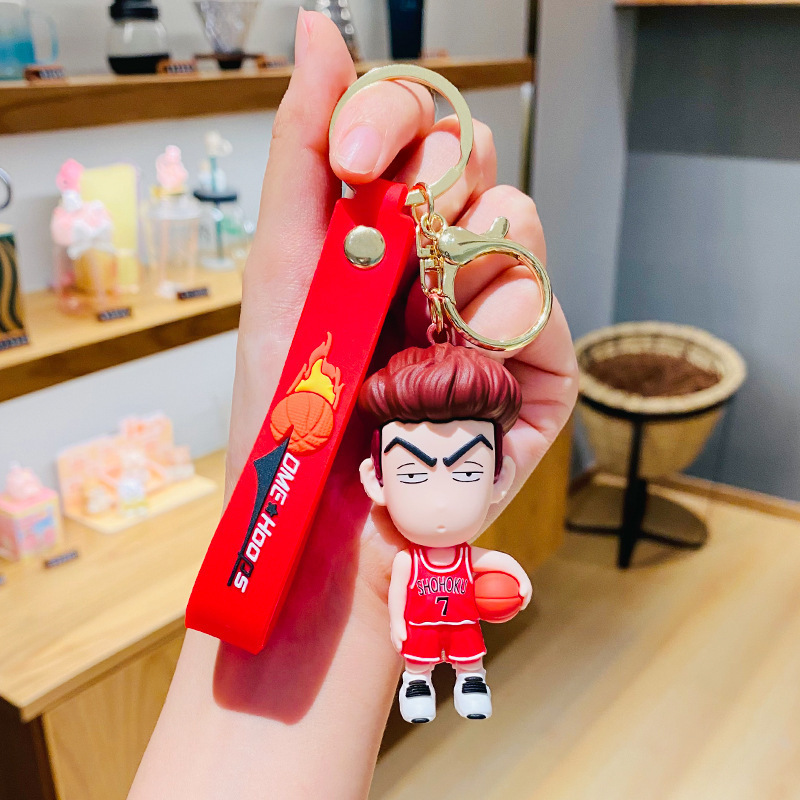 Cartoon Cartoon Slam Dunk Keychain SAKULAKI Rukawa Kaede Doll Backpack Vehicle Key Chain Pendant Boys Gift