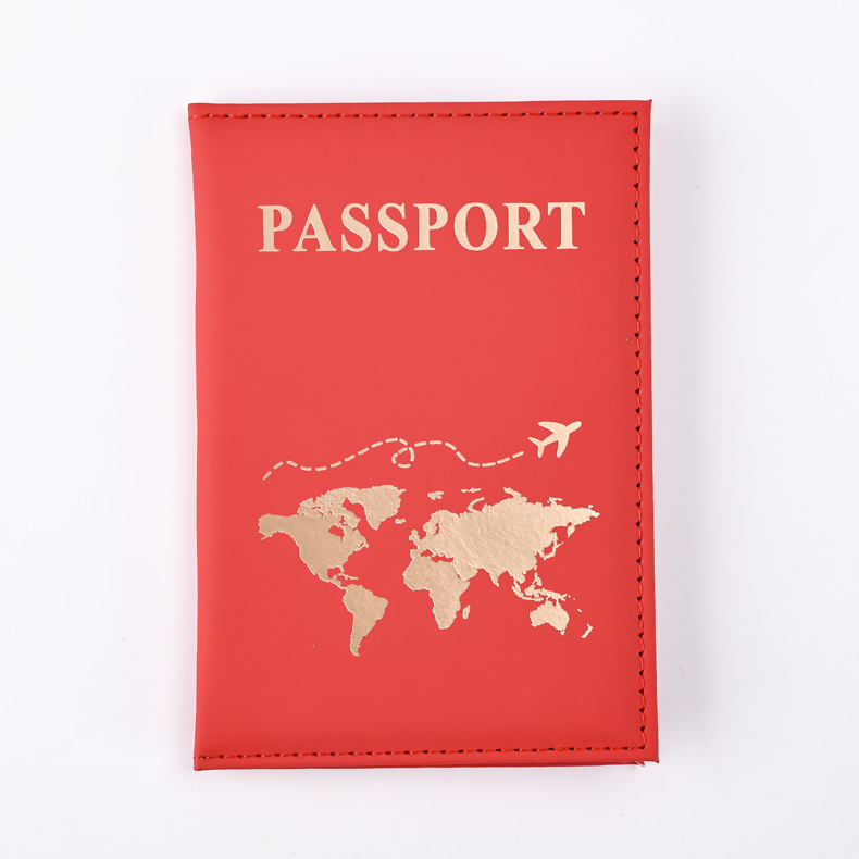 Plain Skin Pu Passport Cover New Passport Protective Cover Passport Clip Ticket Holder Passport Storage Book