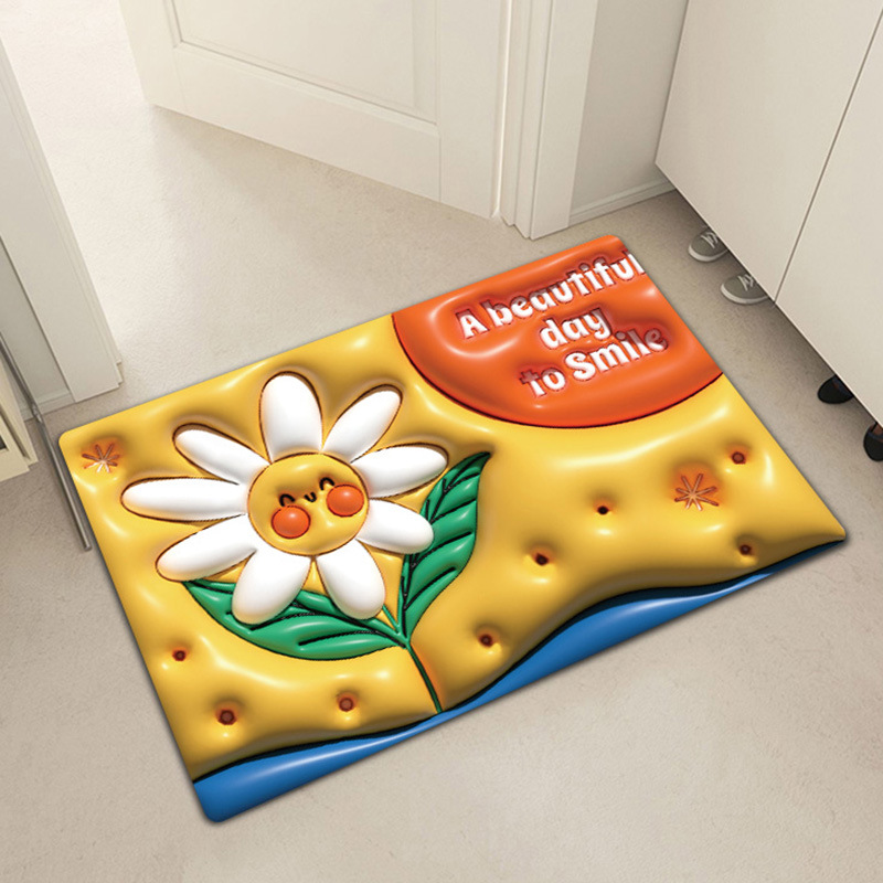 3d expansion ins style small flower bathroom mat ins style home bathroom toilet door eva foam absorbent floor mat