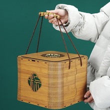 新款端午粽子礼盒包装盒竹木手提礼品盒粽子咸鸭蛋伴手礼空盒