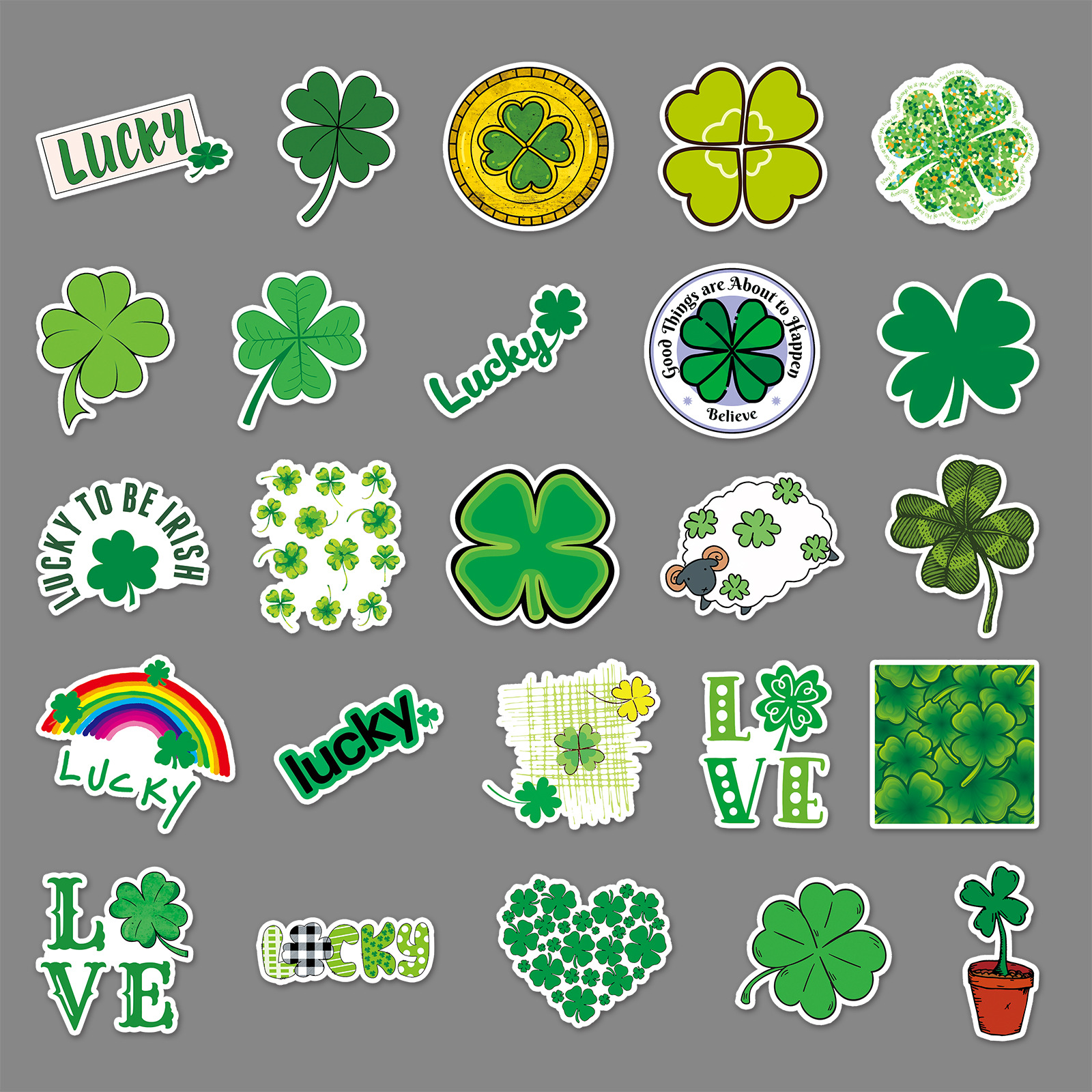 50张四叶草卡通行李箱贴纸个性潮流涂鸦 笔记本电脑汽车外贸装饰