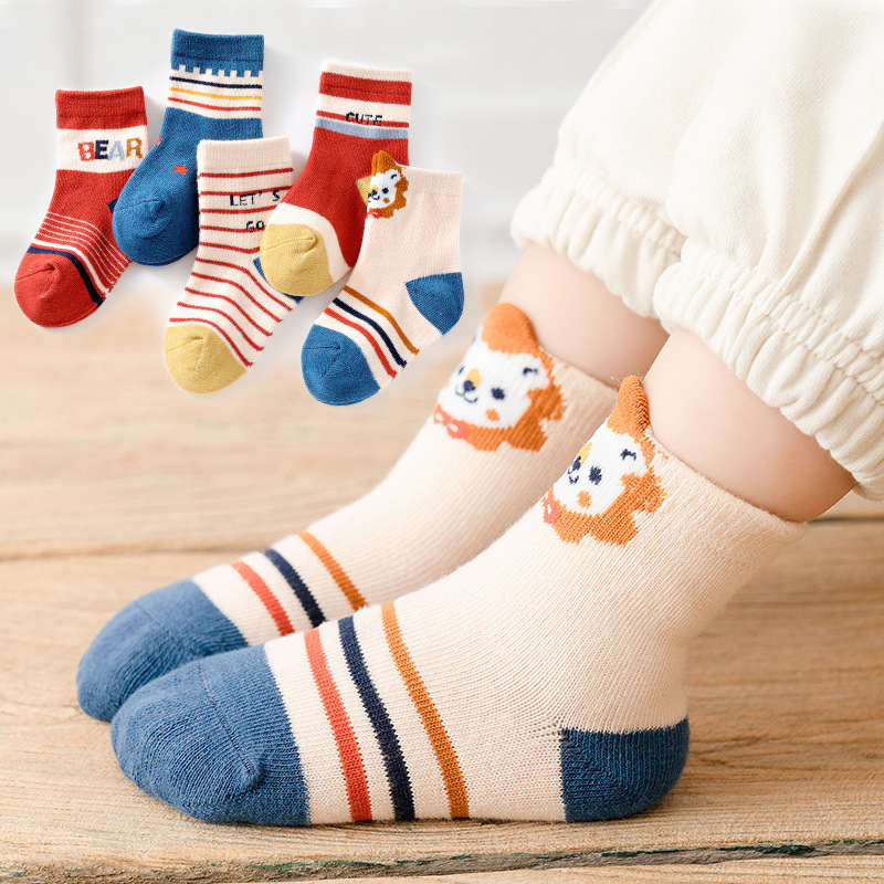 Children's Socks Cotton Autumn Winter Boys 1-3-5-6-8-9-12 Years Old Girls Boat Socks Spring and Autumn Baby's Socks