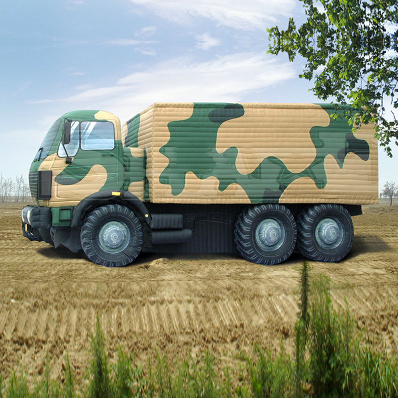 军事仿真气模充气汽车假目标军事演练户外充气产品模型定制汽车