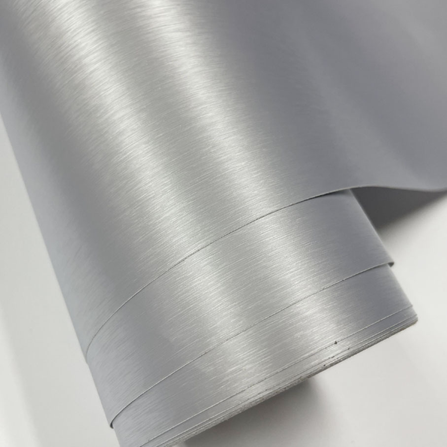 新款上市银色金属拉丝膜汽车改色贴膜 导气普通拉丝改色膜批发