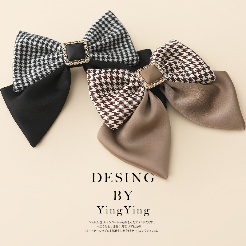 Yiwu Factory Bow Barrettes Handmade Hairpin Hair Accessories Online Influencer Fashion High Sense Korean Headdress in Stock Wholesale