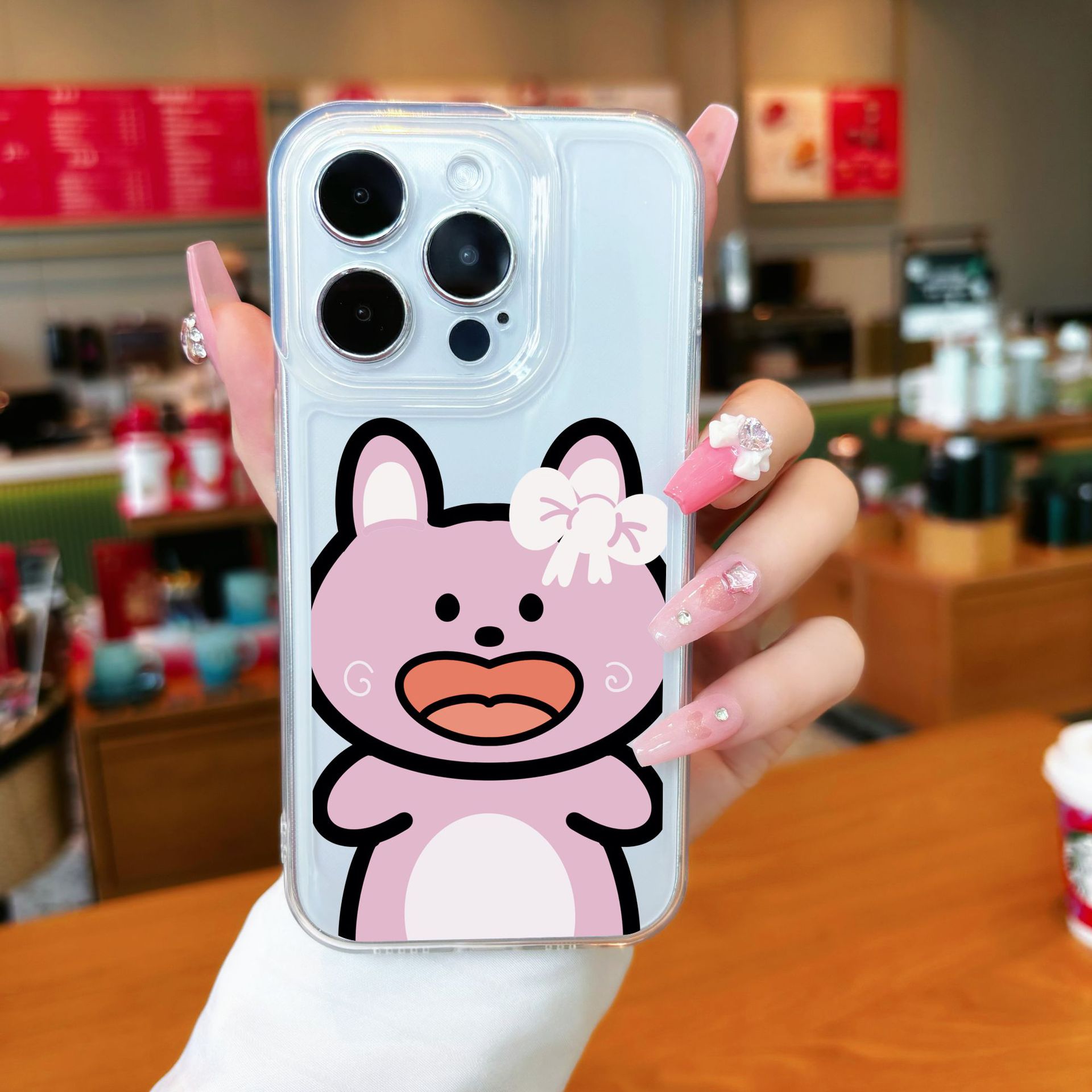 太空壳爱心兔适用苹果15手机壳iphone14promax13可爱12透明x软11