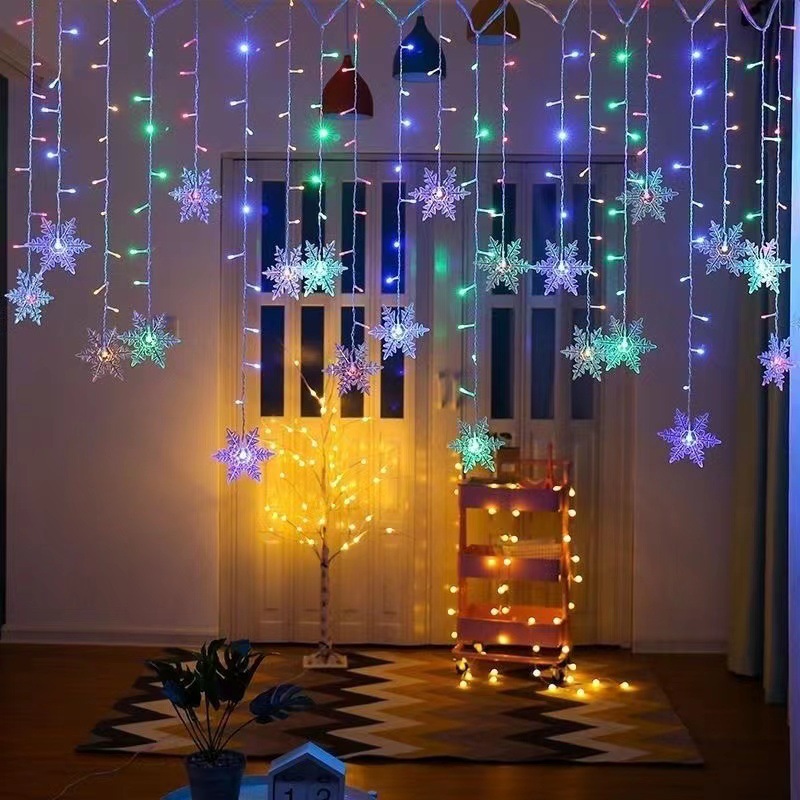 LED Snowflake Curtain Lights Image 1