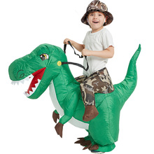 万圣节儿童服装搞笑骑恐龙坐骑裤子玩具霸王龙小恐龙充气衣服儿童