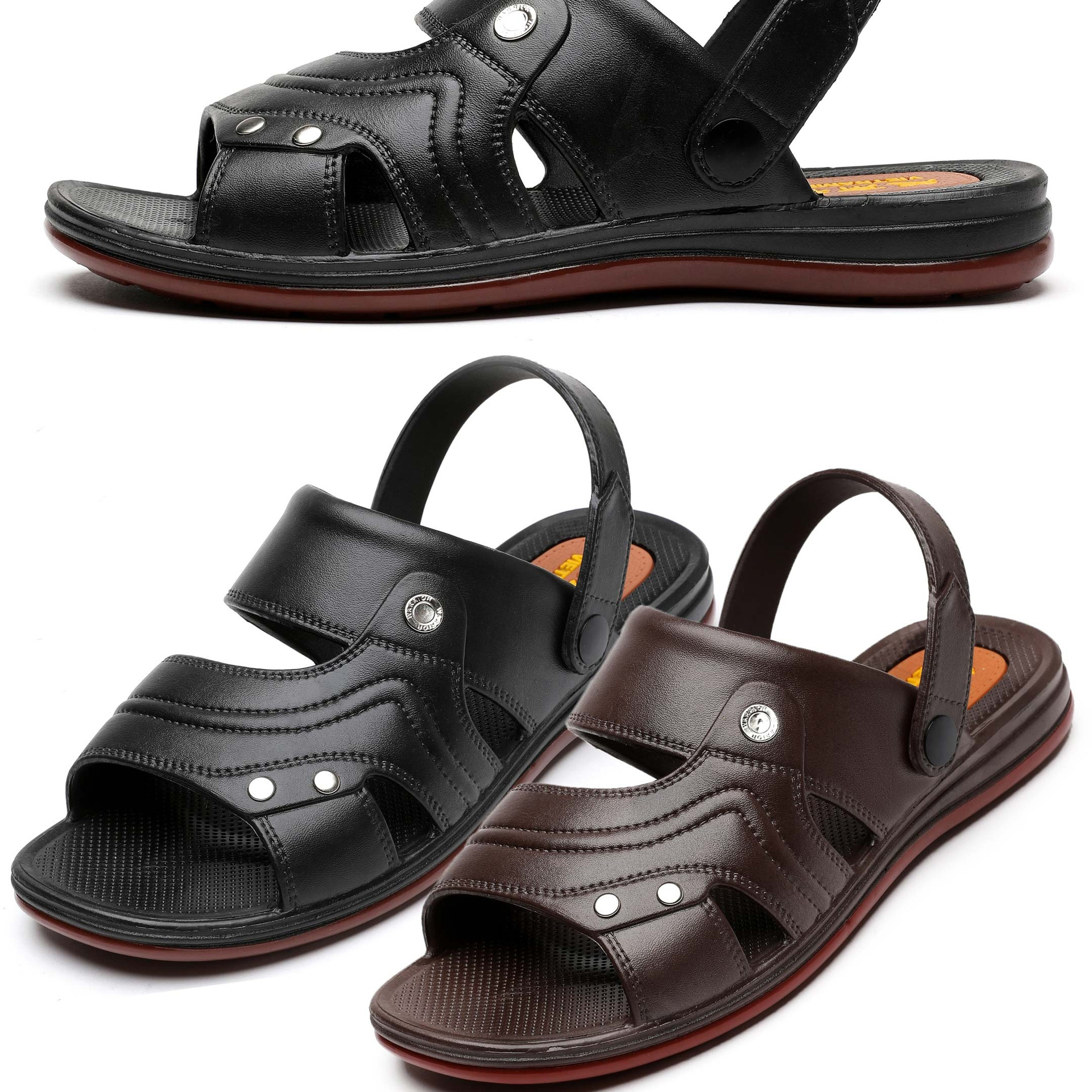 2024男士仿皮鞋越南橡胶凉鞋 摆地摊跑江湖柔软防滑男凉3882-阿里巴巴